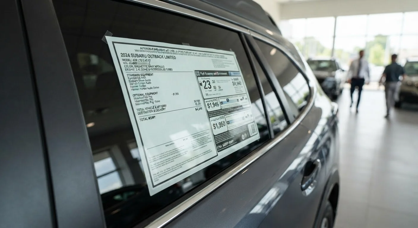 Decoding a Car Window Sticker Before You Sign Anything